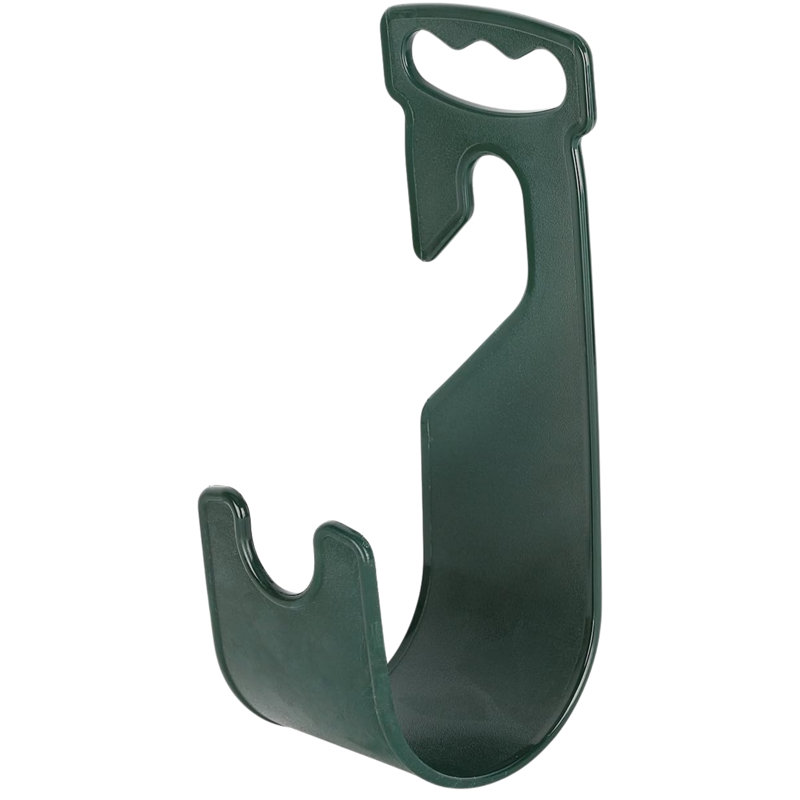 Enrouleur et support mural pour tuyau de jardin avec porte-buses GrowGreen, support de rangement en acier robuste pour cour extérieure, pelouse et patio, finition verte