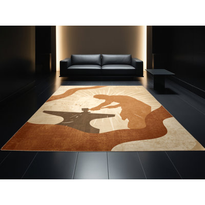 Tapis brun lavable à la machine Botkins