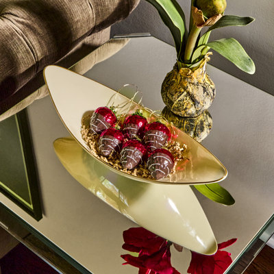 Ornement 2,5 "en verre 2,5" fraise chocolat