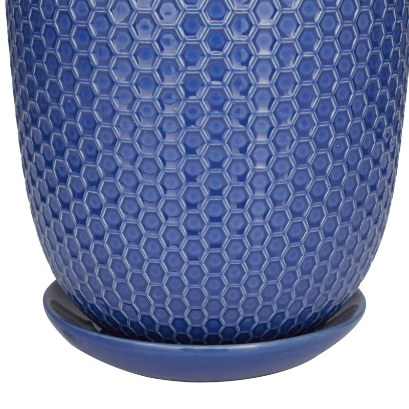 Ensemble de pots à fleurs d'intérieur en céramique 3 pièces Milomir, Bleu