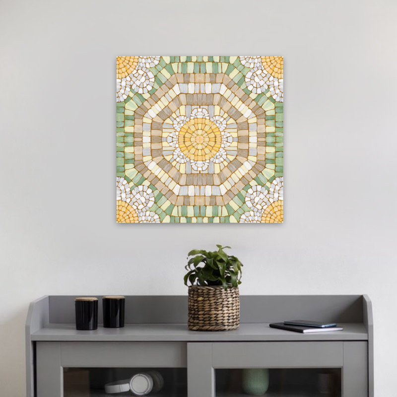 Botanical Mosaic Vii, art contemporain, H 18 po x l 18 po