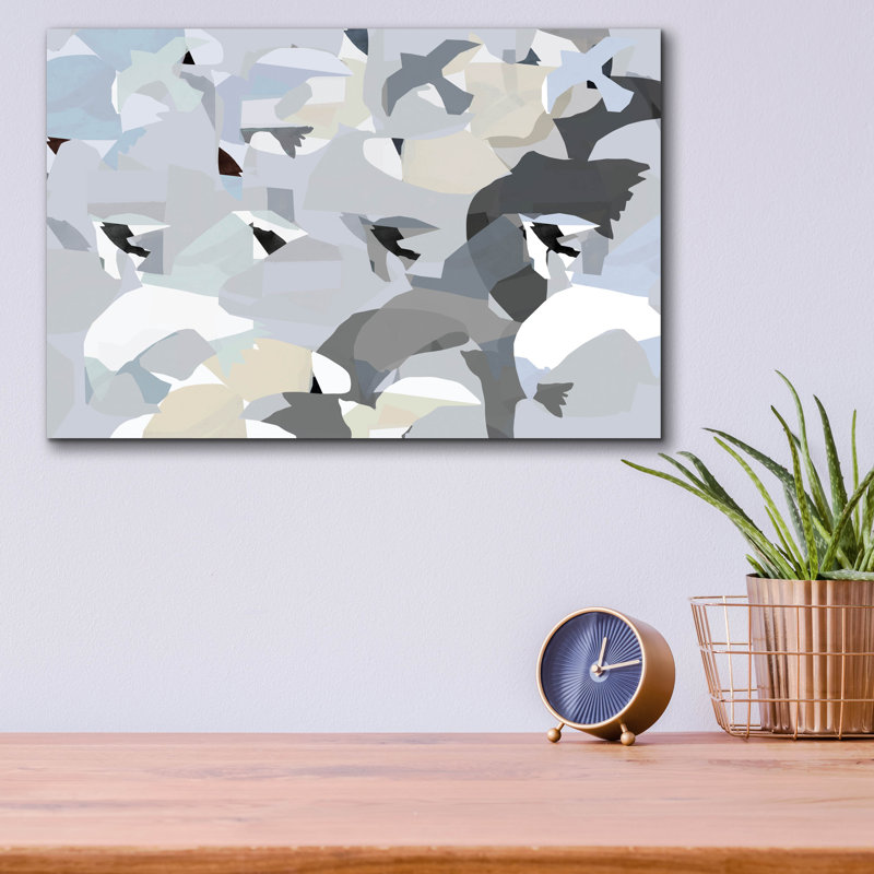 «Collage Birds 2» par Cartissi, art mural en verre acrylique, 16 po x 12 po