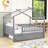 Wooden House Bed With Safety Guardrails And Twin Trundle-1324282052-1324282056