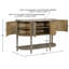 Armoire d'appoint de salon, or, tablettes réglables, placage en bois massif, l 47,5 po x P 17 po