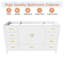 Meuble-lavabo de salle de bain de 152 cm (60 po) avec portes et tiroirs à fermeture amortie, en bois blanc