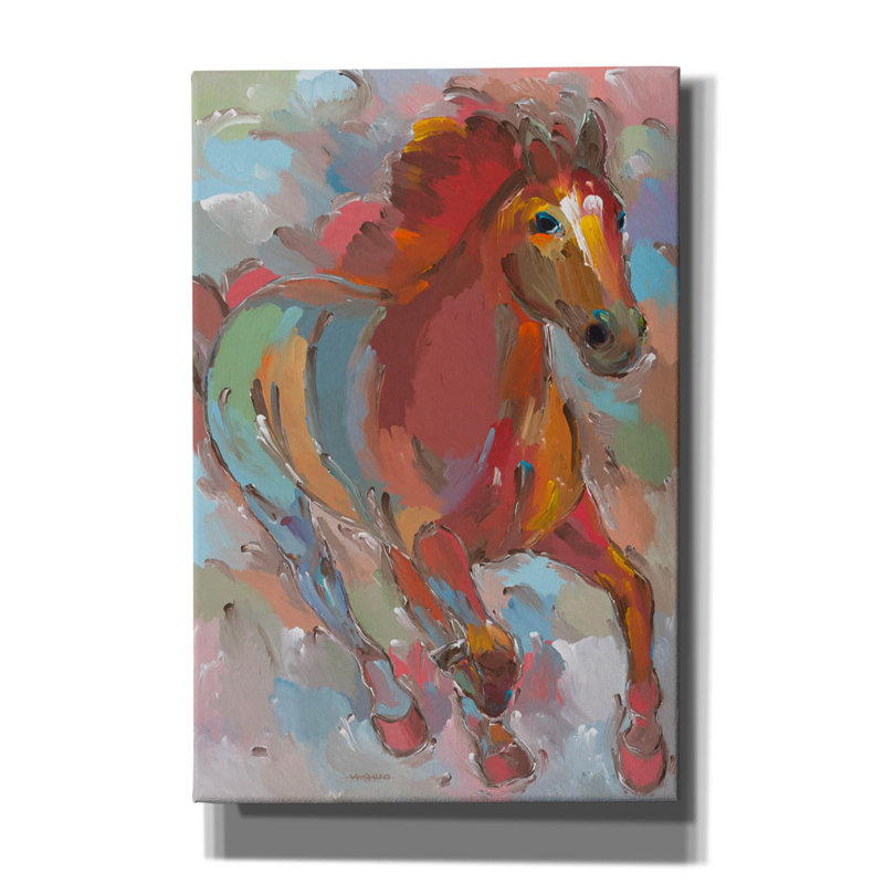 "Eliyzah RedHaveed Runner" sur toile par Hooshang Khorasani, H 18 po x l 12 po x P 0,75 po