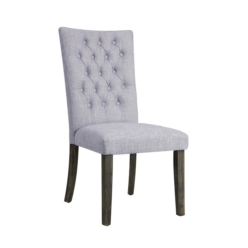Ensemble de 2 chaises d'appoint en lin gris et chêne gris