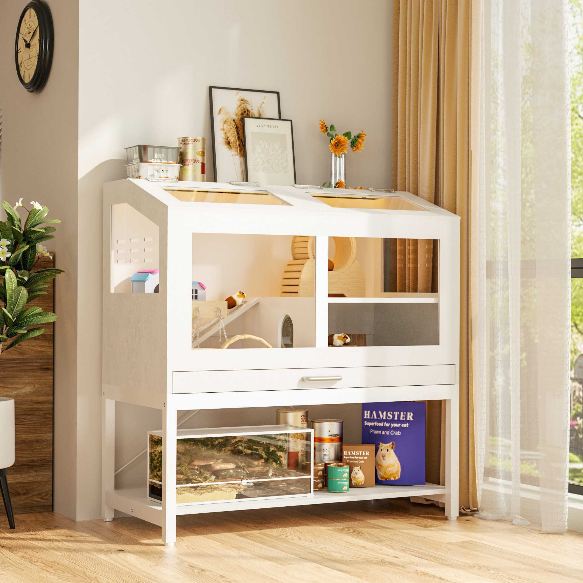 Archie & Oscar™ Hamster Cage With Storage Cabinet & Reviews | Wayfair - Hamster Cage Storage Systems For Studio Apartments