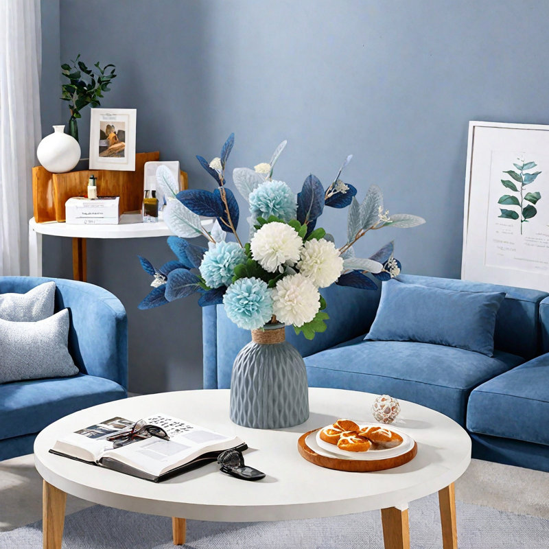 Fleur d'hortensia artificielle avec vases