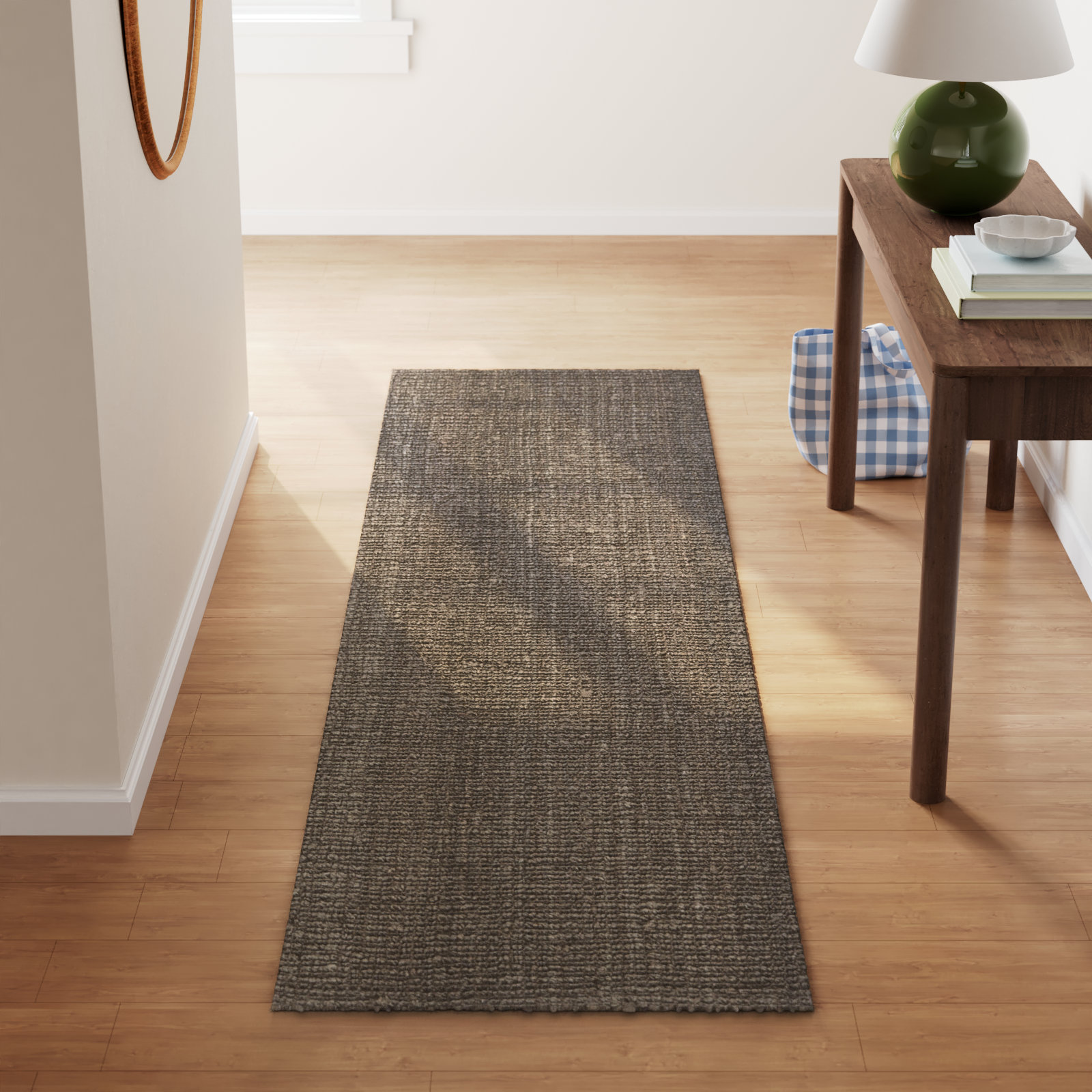 Barkley Brown Hand-Woven Jute Rug, Runner 2'6" x 10'