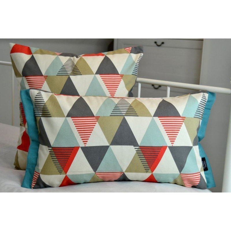 Amelia Geometric Rectangular Cushion, 30 x 50cm, Cushion Cover, Terracotta Orange