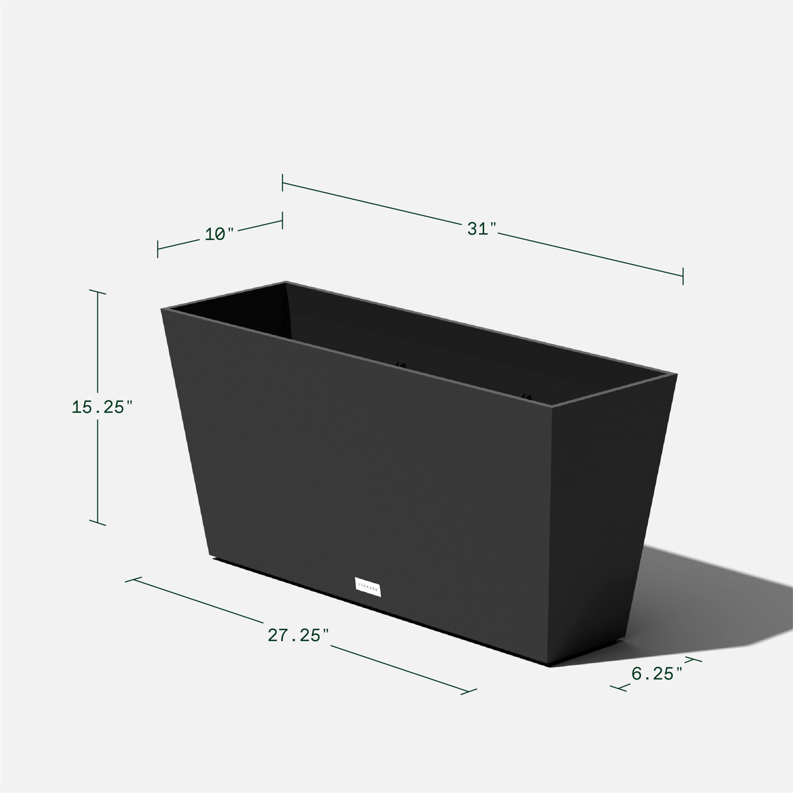 Pure Series Midori Planter, 19.75" H x 39.5" W x 12.5" D, 2, White