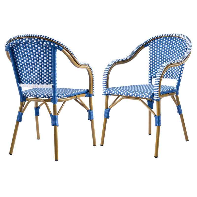 Chaises de patio avec cadre en aluminium, Brun