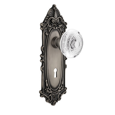 Victorian Plate with Decorative Keyhole and Crystal Egg & Dart Knob