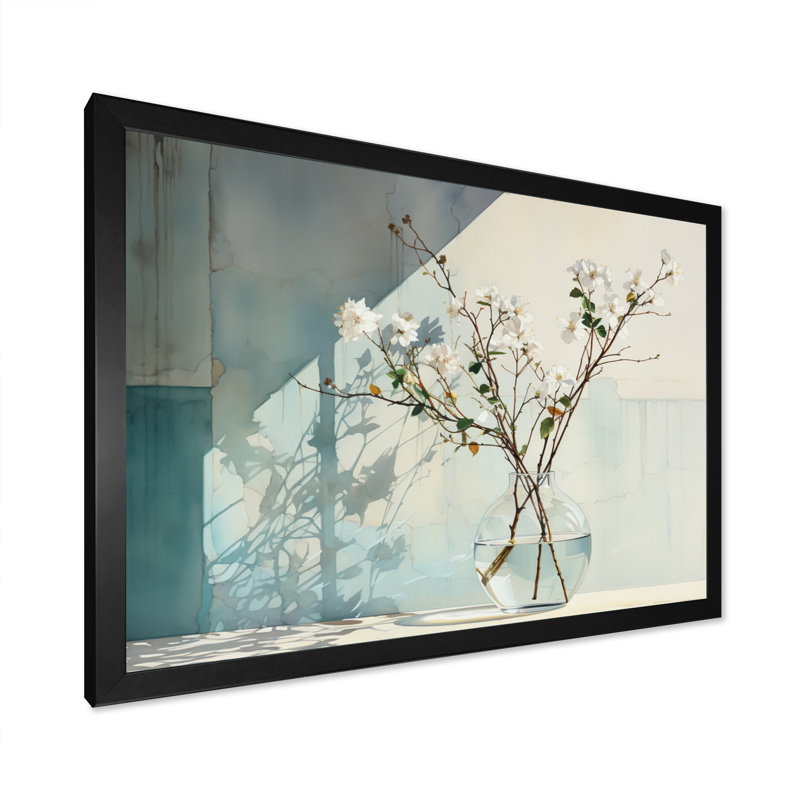 Reflections and Simplicity Vase I sur toile, H 24 po x l 32 po x P 1 po, Cadre simple noir