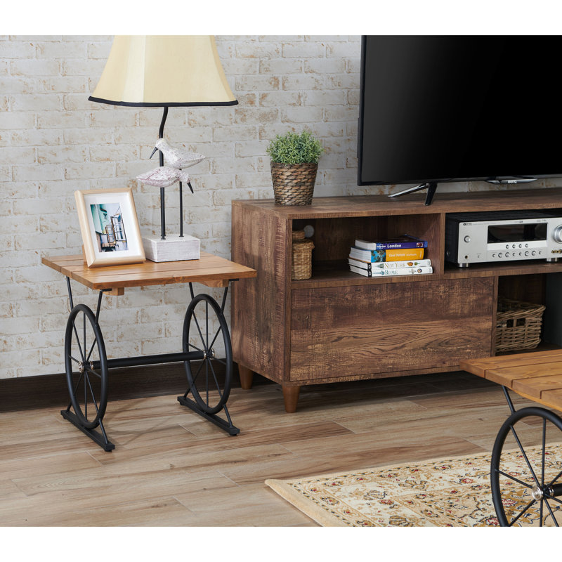 Aranda Trestle End Table, Toasted Barnwood