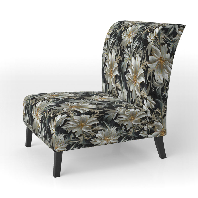 Fauteuil de chambre rembourré exotique gris et noir Exotic
