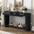 59.8'' Modern Oak Veneer Console Table with 3 Drawers