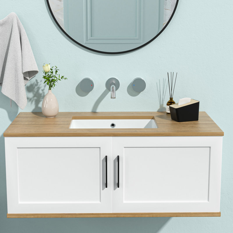 Quality White Ceramic Undermount Sink With Overflow - 19.5X14x6 Inch, Rectangular, Stain-, For Multiple Locations Bathroom 19.5X14x6", Stain , Home & Business