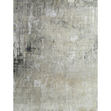 Hand Woven Silk and Wool Abstract Area Rug