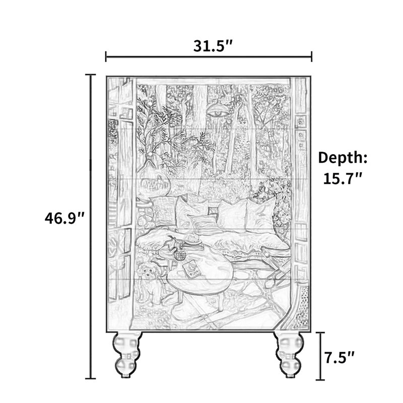 Armoire de rangement rétro pour salon français
