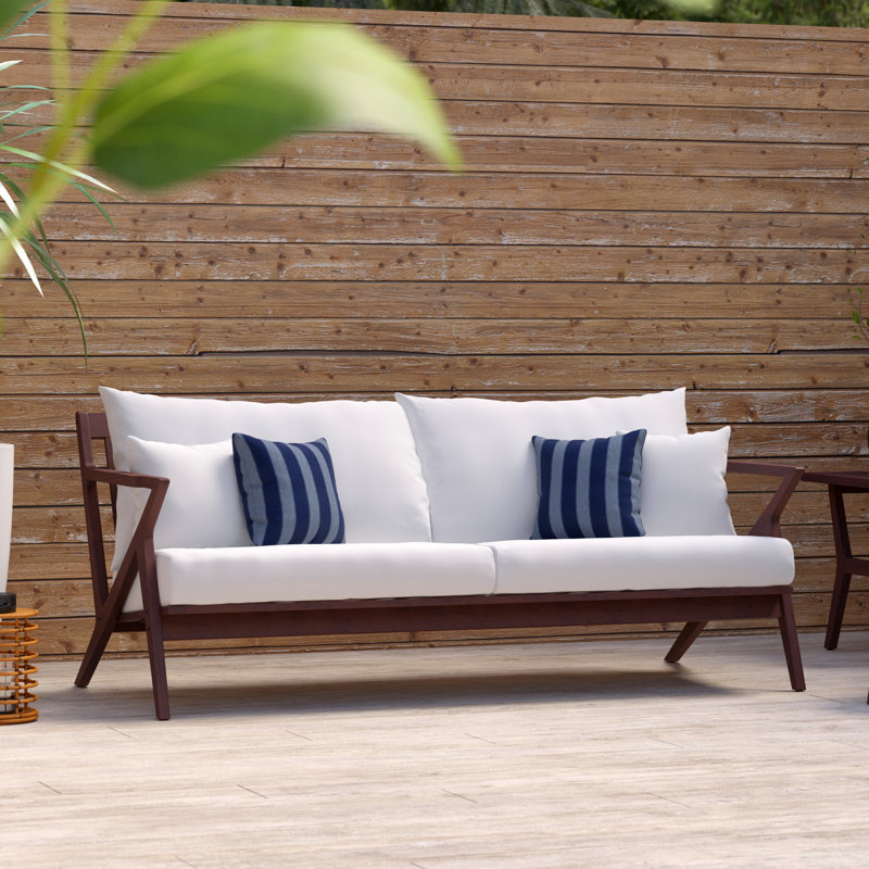 Minhaj Sunbrella Outdoor Sofa - Blue, Centered Ink Stripe Sunbrella®