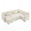 Canapé modulaire avec repose-pieds avec rangement et tissu chenille et 2 coussins de salon-1562818791