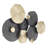 Cole and Grey Metal Overlapping Disk Sunburst Gold Home Wall Decor with Black Accents