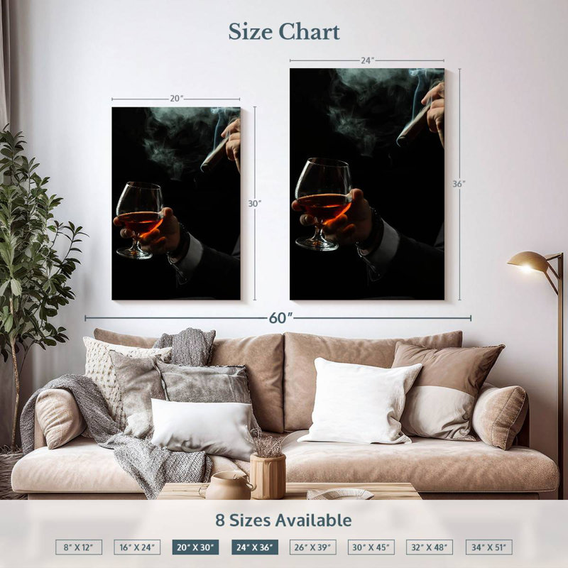 Yarlin Brandy And Cigar Duo, 36" H x 24" W
