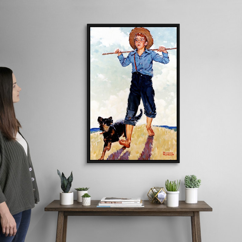 Art mural sur toile Norman Rockwell, H 38 po x l 26 po x P 1,75 po, Cadre flottant noir