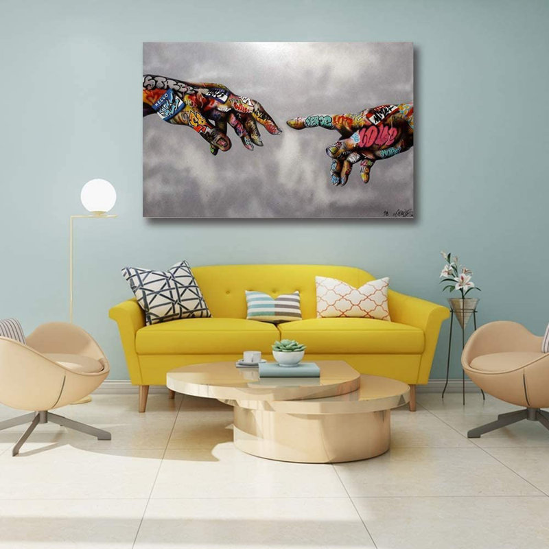 Adam, main de dieu, impression sur toile tendue