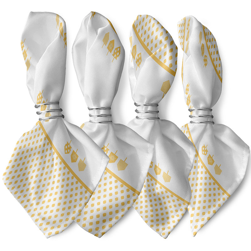 Laqundra Dreidels Napkins, Yellow