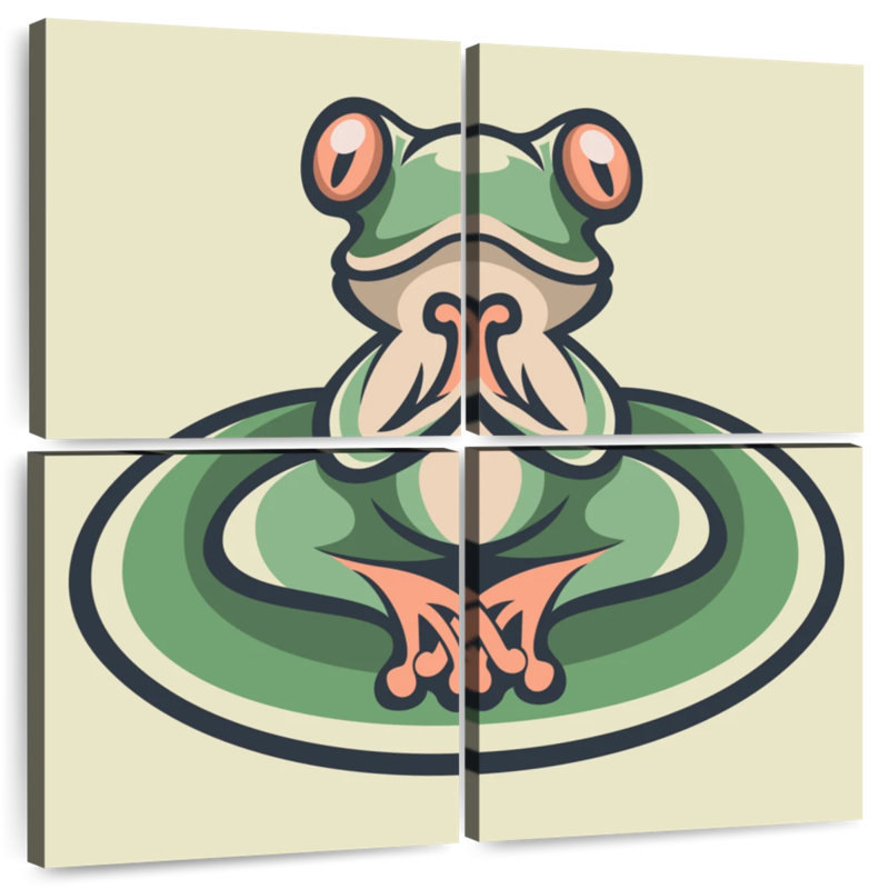Funny Yoga Frog, 32" H x 32" W
