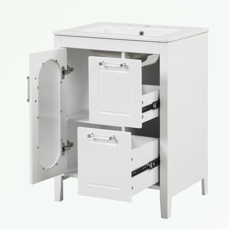 Rangement pour salle de bain Stauton, Blanc