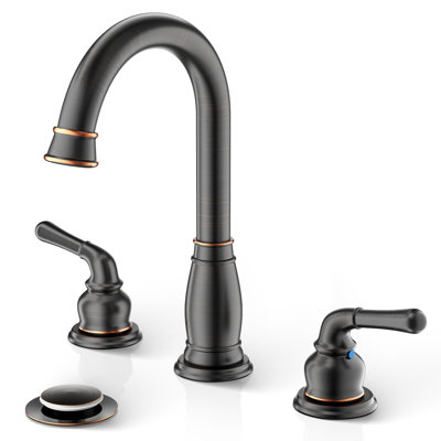 2-handle Bathroom Faucet with Drain Assembly