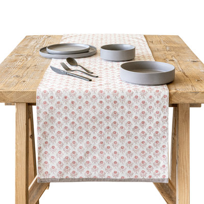 over&back Hand-Blocked Printed Cotton Table Runner