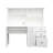 Spacious Home Office Computer Desk with Hutch, Antiqued White, Ample Storage and Cable Management-174011344