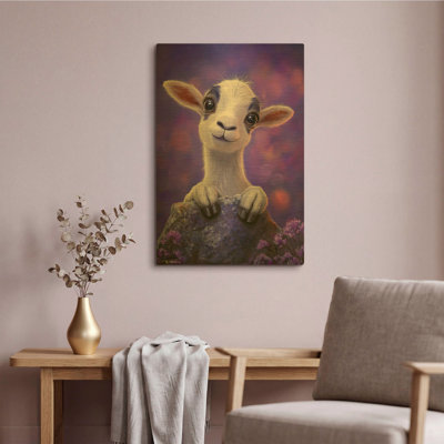 « Une adorable petite chèvre » par Momart, décoration murale en métal doré, 40,6 x 61 cm