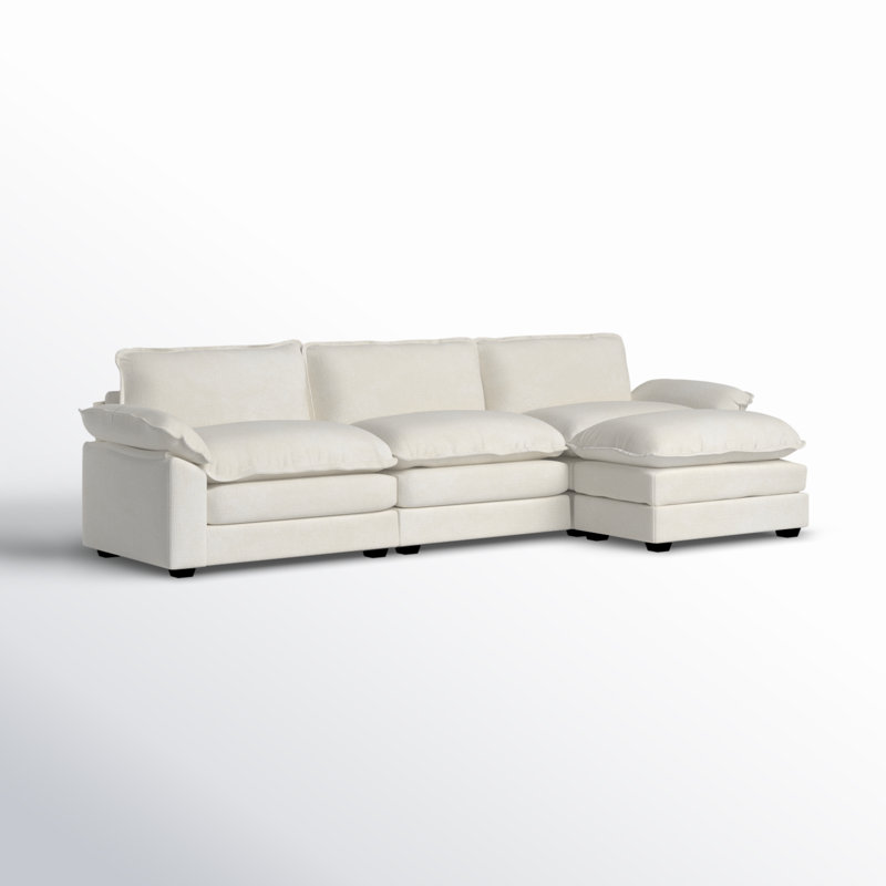 Avrilynn 120'' Upholstered Cloud Sofa&Couch with Ottoman