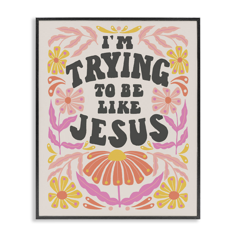 «Trying To Be Like Jesus», art de la giclée encadrée par Muffin Grayson, Giclée encadrée noir minuit, H 20 po x l 16 po