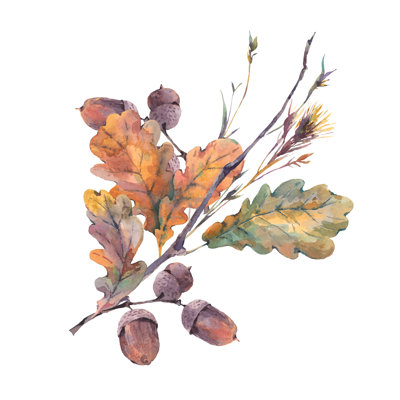 Watercolour Autumn Vintage Bouquet 1 Piece Wrapped Canvas Wall Art