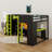 Twin Size Gaming Bed Frame With RGB LED Lights, Dual Twin Beds, USB Ports, TV Stand & Storage Shelves-719527173