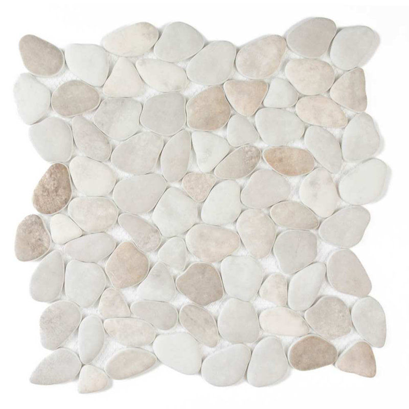 Huron Glass Pebbles Mosaic Tile, Earth Mix