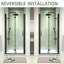 Porte de douche pliante sans cadre 36 "- 37 3/8" x H 72 "avec verre trempé transparent 1/4" (6mm)-108979073