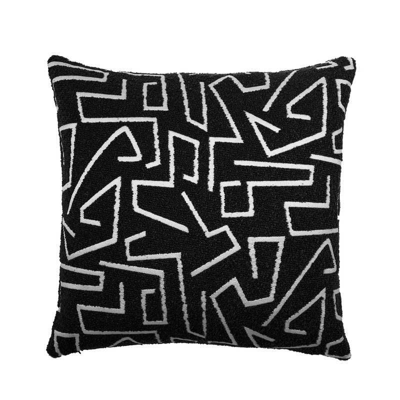 Contempo Rayon/Viscose Throw Square Pillow Cover & Insert, Black Abstract