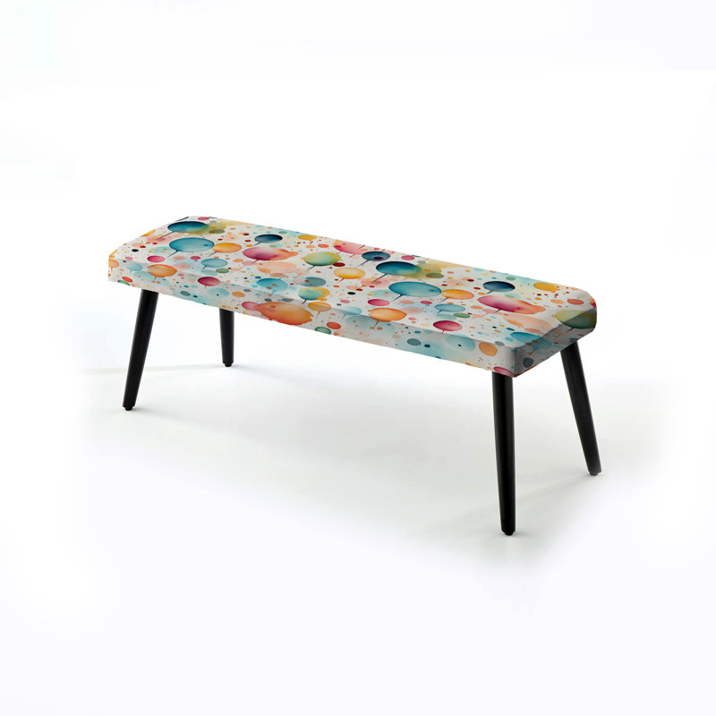 Motif à pois Watercolor Delight - banc rembourré à pois noirs