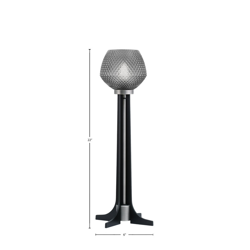 Lampe d'appoint avec verre de 6 po, Fumée, Graphite / noir mat