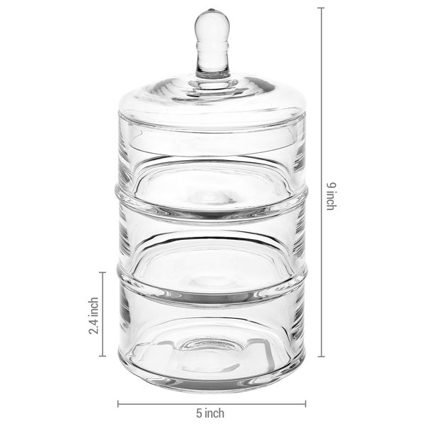 4 Piece Clear Glass Apothecary Jar Set