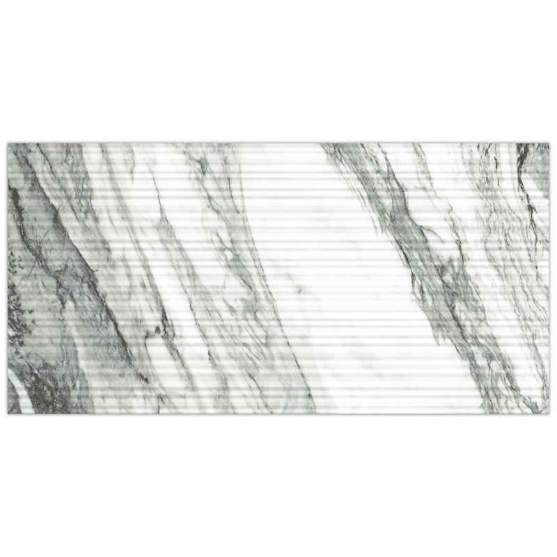 Touche Pleated Deco 23-1/2 In. X 47-1/8 In. Porcelain Floor And Wall Tile