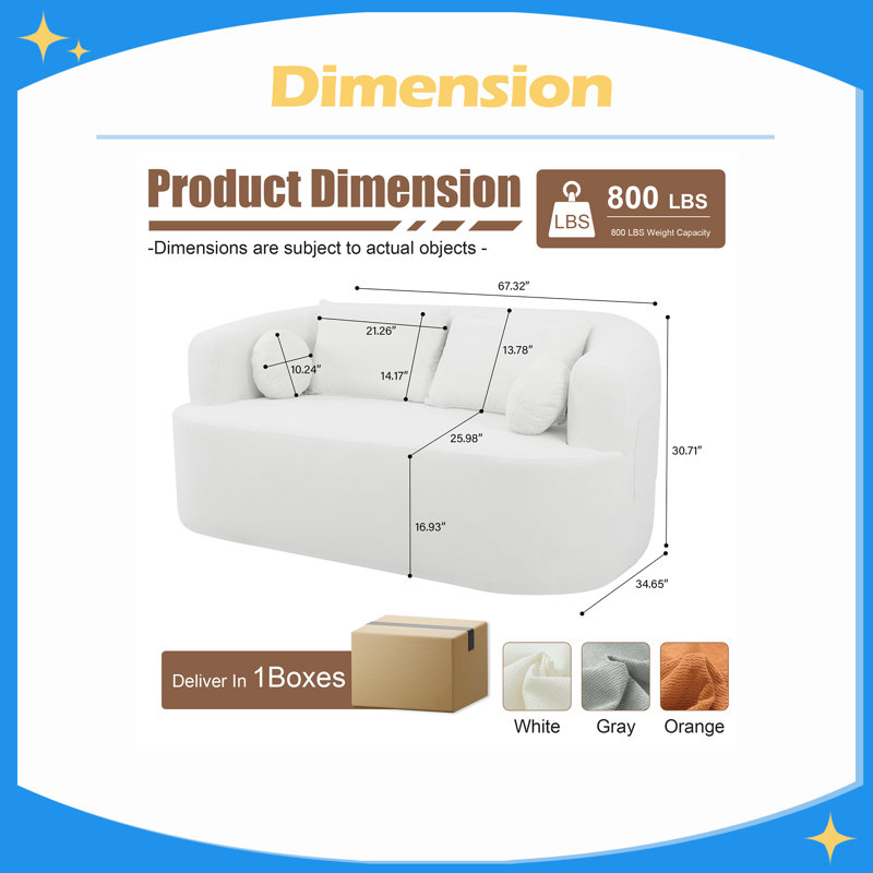 sofa-in-a-Box, Beige Chenille